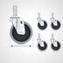 Thumbnail image #3 for Metro 4-Inch Non-Marking Swivel Replacement Casters for myCart Series Utility Carts, Bag of 4