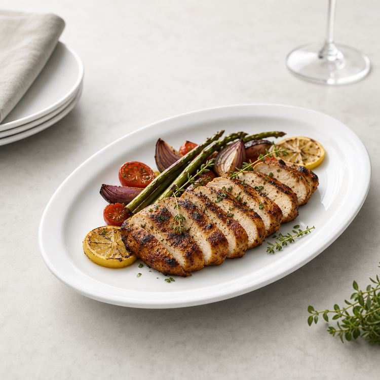 Product image #3 for Birkhall 13-Inch Oval Narrow Rim Porcelain Platter, White