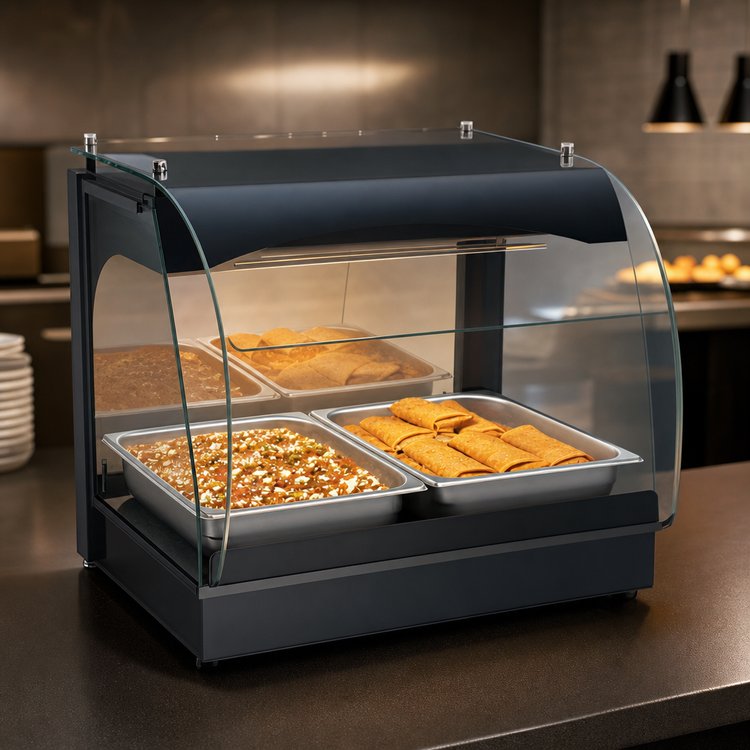 Product image #3 for Hatco Glo-Ray Curved Glass Self-Service Merchandising Warmer, 22-1/8 Inch Wide, Single-Deck Countertop