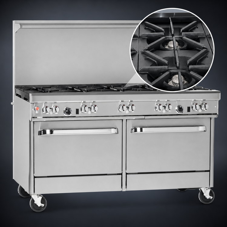 Product image #3 for Southbend Ultimate 60-Inch Gas Restaurant Range with 6 Star/Sauté Burners, 24-Inch Charbroiler, and 2 Standard Ovens