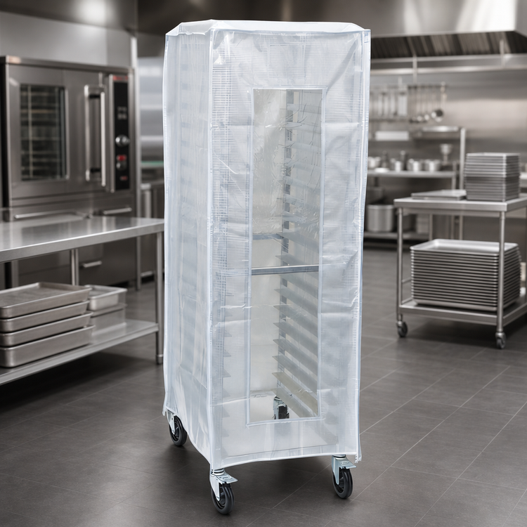 Product image #3 for Winco Heavy Duty Full-Height Sheet Pan Rack Cover with Window, Translucent White