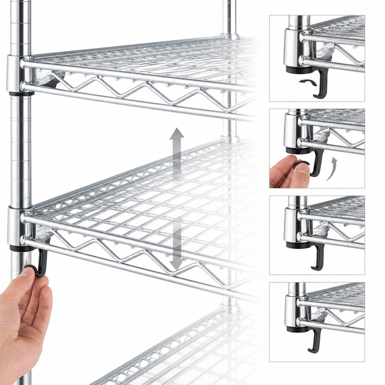Product image #3 for Metro Super Erecta Super Adjustable Super Wide Wire Shelf, 72 x 30 Inches, Chrome Plated