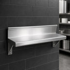 Thumbnail image #3 for John Boos BHS518R6 Wall-Mounted Lavatory Shelf, 18 x 5 Inches, 16-Gauge 300 Series Stainless Steel, with Rear Riser