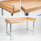 Thumbnail image #3 for BK Resources MBTGOB-7230 72 x 30 in. Hard Maple Bakers Table, 1-3/4 in. Top, 4 in. Coved Risers, Galvanized Open Base