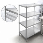 Thumbnail image #3 for John Boos SUS-245472-4-X Stainless Steel Dry Storage Shelving Unit, 4 Adjustable Shelves, 54W x 24D x 72H