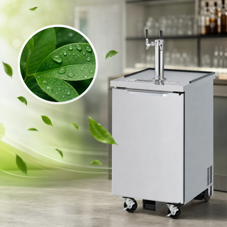 Product image #3 for Turbo Air Super Deluxe Single-Door Beer Dispenser, 1/2-Barrel Capacity, Double Faucet