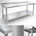 Thumbnail image #3 for Deluxe Series 144-Inch x 24-Inch Stainless Steel Work Table with Rear Upturn and Adjustable Undershelf