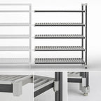 Thumbnail image #3 for Cambro Camshelving® Elements EXA186064V5480 5-Tier Stationary Add-On Polymer Shelving Unit, 18" x 60" x 64", Vented, Speckled Gray
