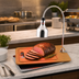 Thumbnail image #3 for Cres Cor Star Series Countertop Carving Station with Heated Base, 250 Watt Heat Lamp, and Polished Nickel Hood