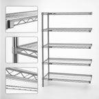 Thumbnail image #3 for Eagle Group A5-74-2448S 5-Tier Add-On Wire Shelving Unit, 48"W x 24"D x 74"H, Stainless Steel Finish