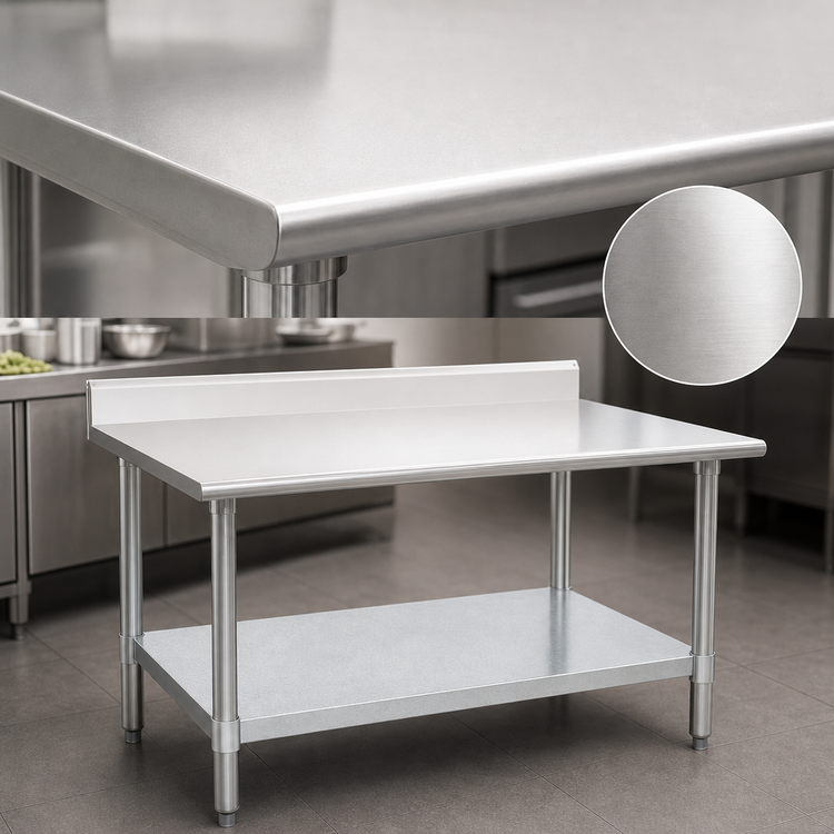 Product image #3 for Eagle Group Budget Series 60 Inch x 36 Inch Work Table with 4-1/2 Inch Backsplash and Galvanized Undershelf