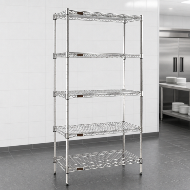 Product image #3 for EAGLEbrite 5-Tier Wire Shelving Starter Unit, 60 x 24 x 74 Inches, Zinc Finish