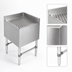 Thumbnail image #3 for John Boos Freestanding Underbar Corner Drainboard, 21 x 21 x 32-1/2 Inches, Stainless Steel