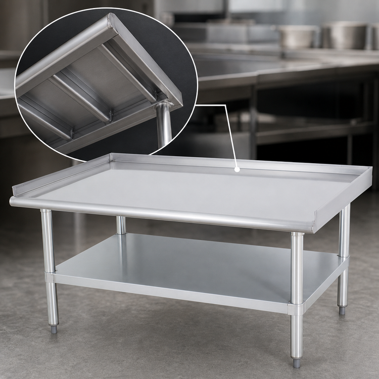 Product image #3 for 12-Inch x 24-Inch Stainless Steel Open Base Equipment Stand with Adjustable Undershelf