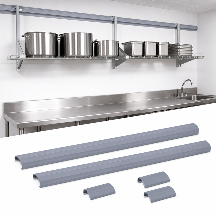 Product image #3 for Quantum TTK-15 Overhead Track Shelving Kit with 2 x 15-Foot Tracks and 4 End Plates