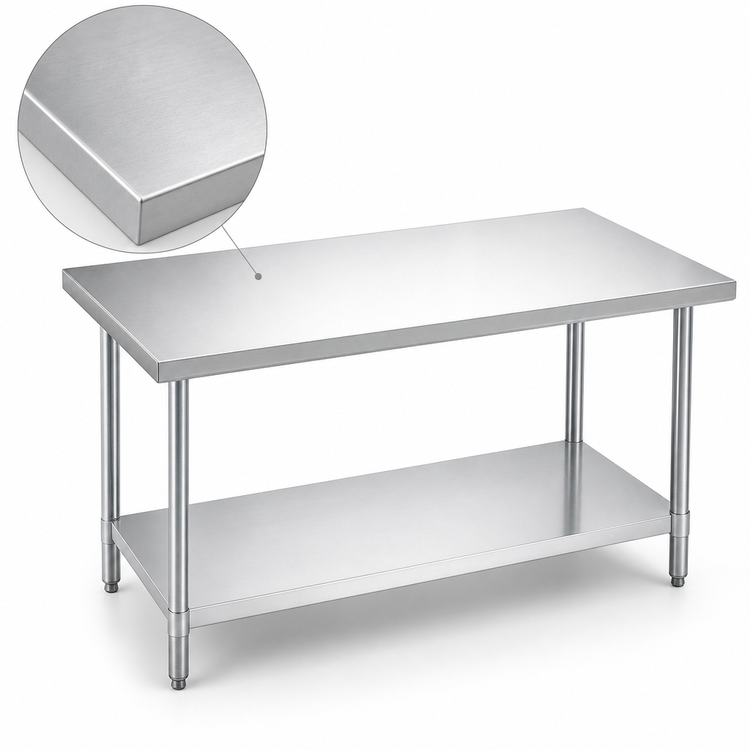 Product image #3 for Turbo Air 18 Inch x 30 Inch Stainless Steel Flat Top Work Table with Undershelf