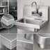 Thumbnail image #3 for Vollrath Wall-Mount 2-Hole Hand Sink with Strainer and Gooseneck Faucet, 17 x 15 Inches