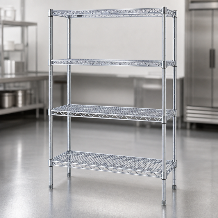 Product image #3 for Eagle Group 24 x 24 x 74 Inches 4-Tier Wire Shelving Starter Unit, Chrome-Plated