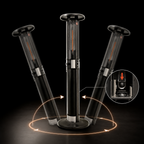 Thumbnail image #3 for Omcan USA 43124 Freestanding Electric Carbon Fiber Patio Heater with 360° Tip-Over Safety Switch
