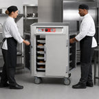 Thumbnail image #3 for Metro C5 C565-SFC-LPFS Mobile Half-Height Pass-Thru Heated Holding Cabinet, Insulated Stainless Steel, Combination Doors, 17 Full-Size Pan Capacity