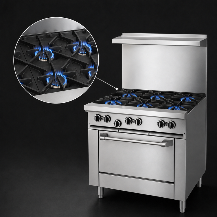 Product image #3 for Garland US Range U Series 36-Inch Gas Restaurant Range with 4 Open Burners, 12-Inch Griddle, Standard Oven, and Convection Oven