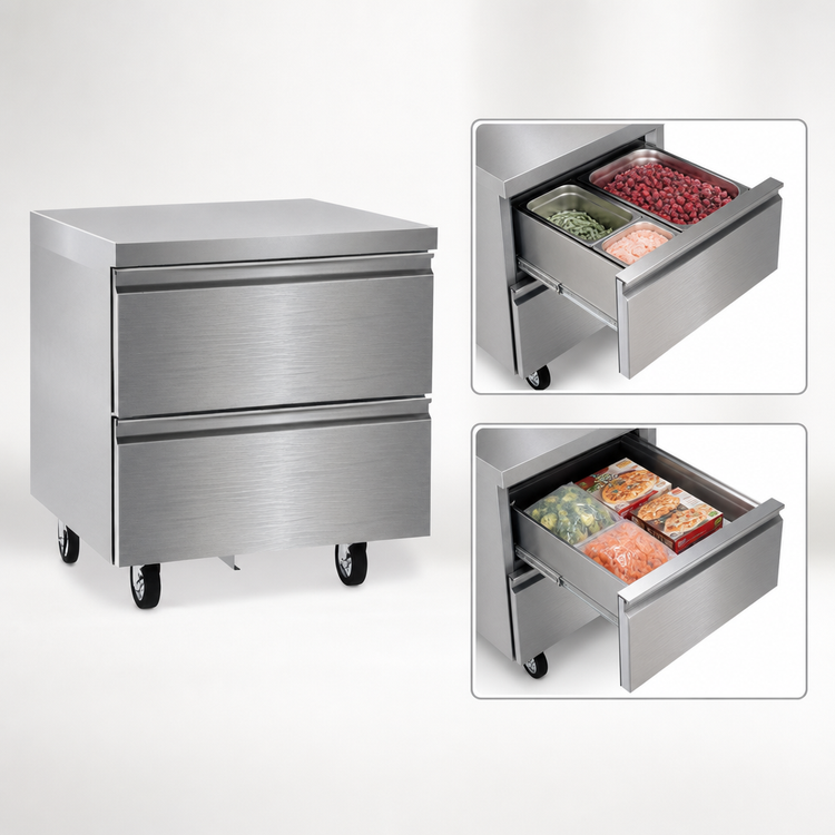 Product image #3 for Delfield 32-Inch One-Section Undercounter Freezer Worktop with 2 Drawers