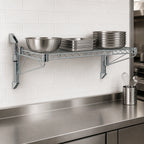 Thumbnail image #3 for Quantum WC14-CB1836C Single-Shelf Wall-Mount Cantilever Wire Shelving Unit, 36 x 18 Inch, Chrome-Plated