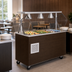Thumbnail image #3 for Vollrath 2-Series Affordable Portable Refrigerated Cafeteria Serving Station with Breath Guard, 3-Pan, Walnut Woodgrain Base