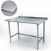 Thumbnail image #3 for Advance Tabco Special Value 72-Inch x 36-Inch 430 Stainless Steel Open Base Work Table with 1-1/2-Inch Rear Backsplash