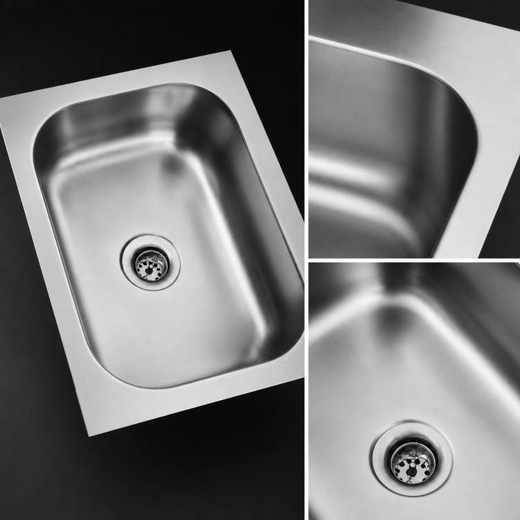 Product image #3 for Eagle Group Seamless Weld-In Single-Compartment Sink, 10" x 14" x 9-1/2" Bowl, 304 Stainless Steel
