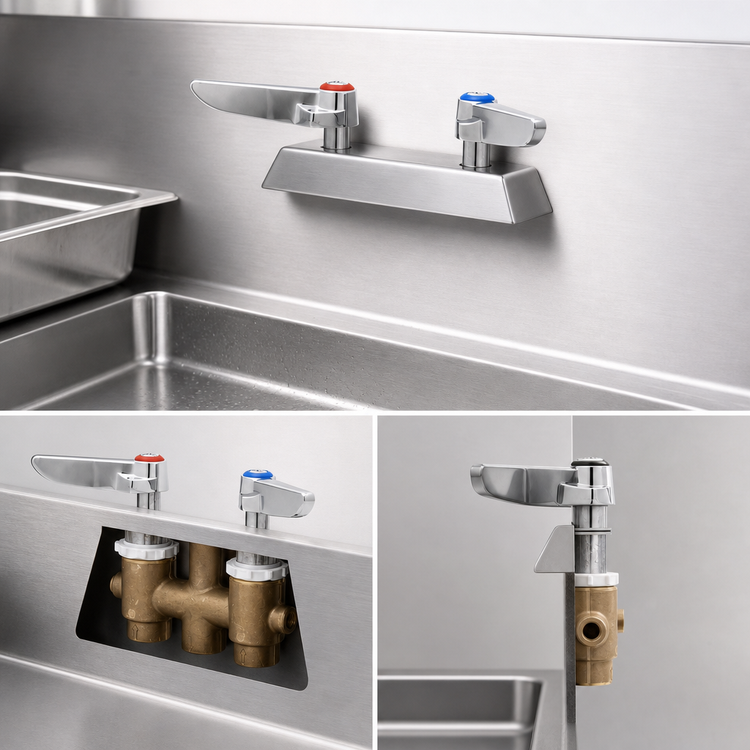 Product image #3 for T&S Brass Concealed Mixing Faucet with Lever Handles, 3-Inch Centers, Deck/Wall Mount