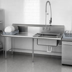 Thumbnail image #3 for Sapphire SMSDT-48L 48-Inch Straight Left-to-Right Soiled Dish Table with Pre-Rinse Sink, 16-Gauge Stainless Steel, 10-1/2-Inch Backsplas