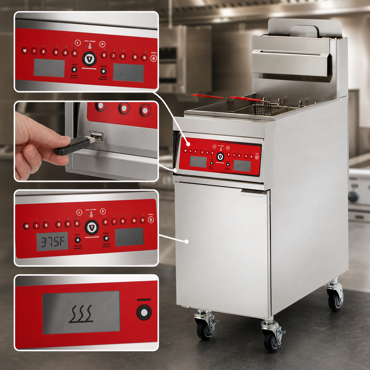 Product image #4 for Vulcan PowerFry5 21-Inch Freestanding High-Efficiency Gas Fryer with Programmable Computer Controls and KleenScreen PLUS Filtration, 65-70 lb Capacity