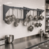 Thumbnail image #3 for Eagle Group Wall-Mounted Double-Bar Aluminum Pot Rack with 20 Double-Pronged Hooks, 120 Inches Wide