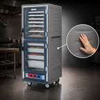 Thumbnail image #3 for Metro C5 Insulation Armour C539-CLDC-U-GY Full-Height Mobile Heated Holding & Proofing Cabinet, 18 Sheet Pan Capacity, Clear Dutch Doors