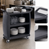 Thumbnail image #3 for Carlisle 36 Inch x 18 Inch Black Polypropylene Bussing Cart with 3 Shelves and Enclosed Ends and Back