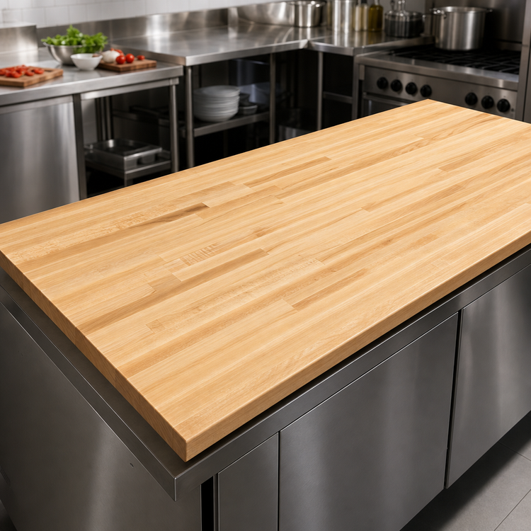 Product image #3 for Boos Block 96-Inch x 25-Inch Blended Edge Grain Maple Kitchen Countertop with Varnique Finish