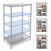 Thumbnail image #3 for John Boos Stainless Steel Dry Storage Stationary Shelving Unit with 3 Adjustable Shelves, 30 x 24 x 60 Inches