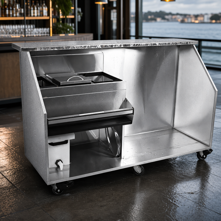 Product image #3 for Glastender PBCR78-18 78-Inch Portable Bar for Stackable Cups with 18-Inch Cocktail Ice Bin and Refrigerator Space