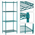 Thumbnail image #3 for Advance Tabco Special Value Series 48 x 24 x 74-Inch Green Epoxy Wire Shelving Unit with 4 Shelves