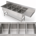 Thumbnail image #3 for John Boos Pro-Bowl 4-Compartment Sink with Right Drainboard, 18 x 24 x 14 Inch Bowls, 14 Gauge Stainless Steel