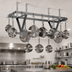 Thumbnail image #3 for Eagle Group CM60PR-X Ceiling-Mounted Triple-Bar Stainless Steel Pot Rack with 15 Hooks