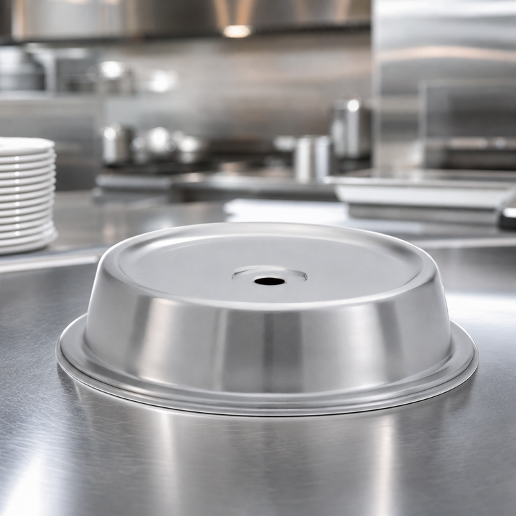 Product image #3 for Vollrath Round Stainless Steel Plate Cover for 9" to 9-1/8" Plates, Satin Finish