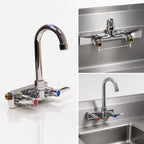 Thumbnail image #3 for Advance Tabco K-59 Commercial Lead-Free Backsplash-Mount Faucet, 4-Inch Centers, 3-1/2-Inch Gooseneck Spout