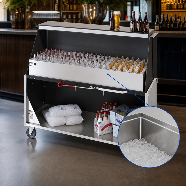 Product image #3 for Dinex Chest-Style Portable Bar with Insulated Ice Bin, Frost White