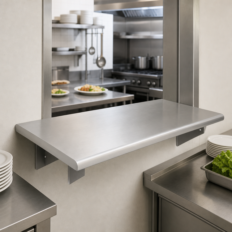 Product image #3 for Eagle Group 96-Inch x 18-Inch Pass-Thru Stainless Steel Shelf