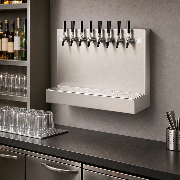 Product image #3 for Perlick Wall-Mount Air-Cooled 8-Faucet Draft Beer Dispenser