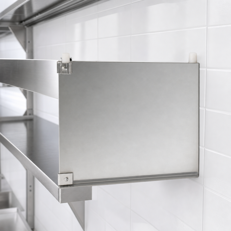 Product image #3 for Eagle Group Right-Hand Single Knob Foot Bracket for Cantilevered Shelving Systems, 18-Inch Stainless Steel