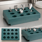 Thumbnail image #4 for Cambro CR12192 12-Compartment Cutlery Rack Only, Polyethylene, Granite Green