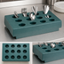 Thumbnail image #4 for Cambro 12-Compartment Cutlery Rack Only, Granite Green